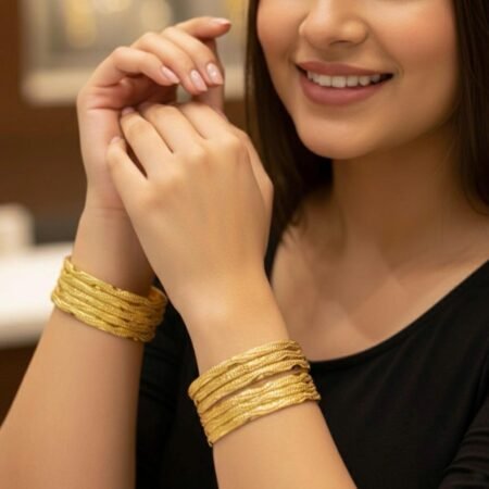 Gold Plated Bangles – 8 Piece Set with 1 Year Warranty
