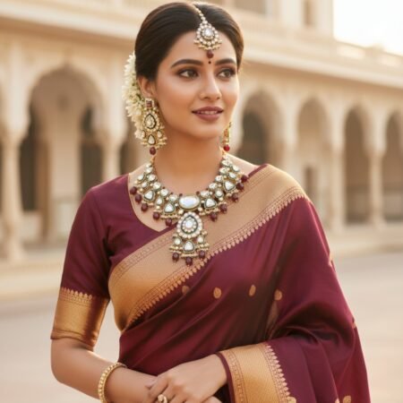 Kundan necklace jewellery  Mozo night stone  Ruby red stone and red pearl work