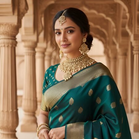 Kundan necklace White pearl Golden White colour Earrings and Tikka