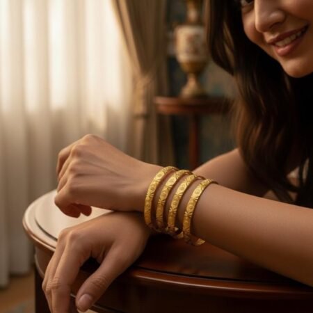 Gold Plated Bangles – 4 Piece Set with 1 Year Warranty