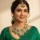 Kundan necklace jewellery Mozo night stone GREEN stone and green pearl work