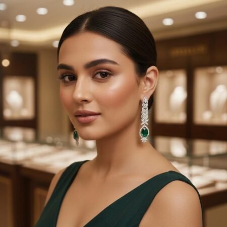 American Diamond Stone Earrings – Gold Plated