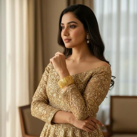 Gold Look Gold Plated Adjustable Bangles – Pair