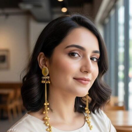 Kashmira Earrings – Yellow Stone, Lightweight