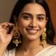 Temple Long Earrings with Jhumka Style – Golden Colour