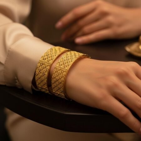 Gold-Plated Adjustable Bracelet Bangles – Pair with 6-Month Warranty