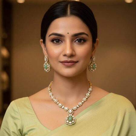 Emerald Glow American Diamond Necklace Set