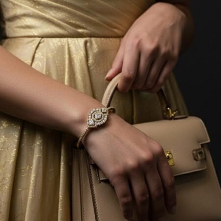 Golden Spark American Diamond Bracelet