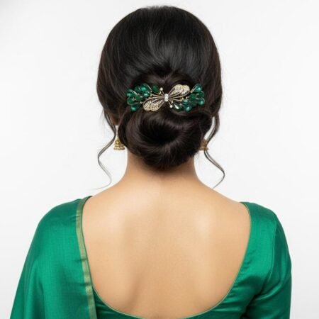 Emerald Antique Stone Backclip