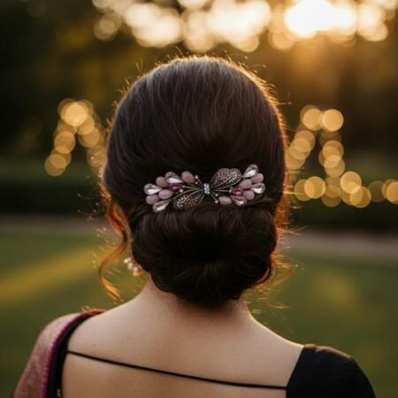 Rose Gold Charm Stone Backclip