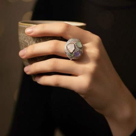 Rangoli Spark American Diamond Finger Ring