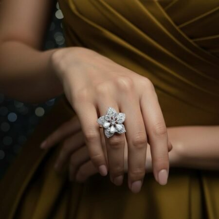 Silver Essence American Diamond Finger Ring