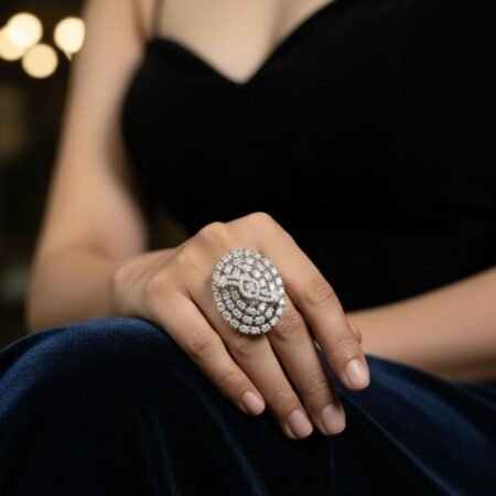 Silver Lite American Diamond Finger Ring