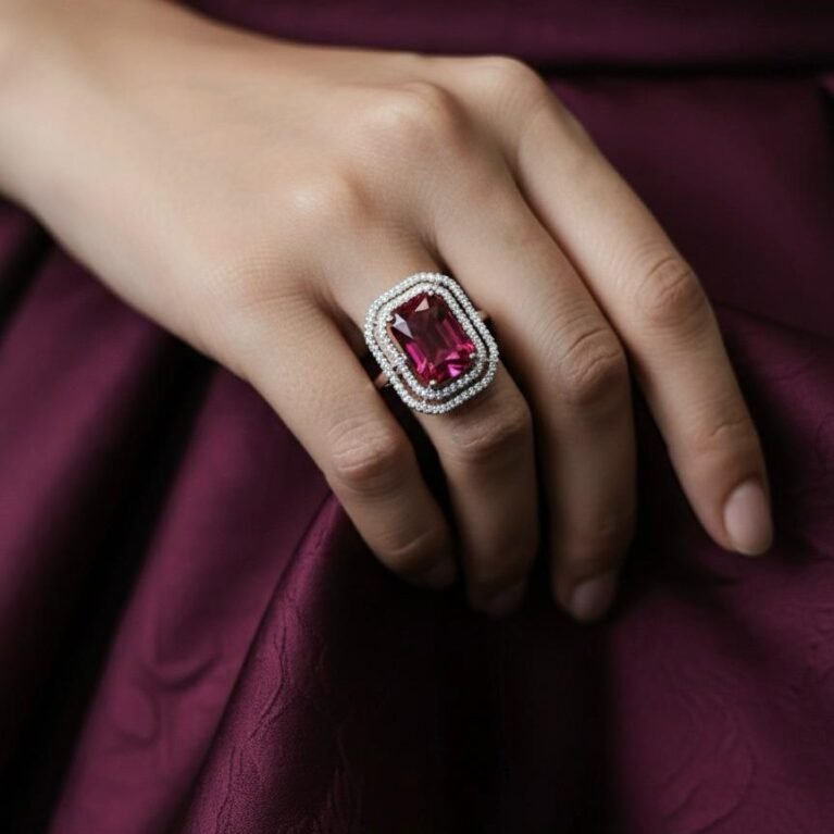 Blush Silver Spark American Diamond Finger Ring