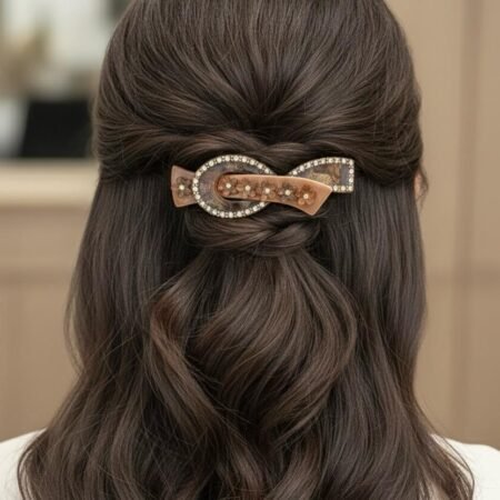 Brown Italian Sheet Back Clip – Imported Premium Hair Accessory