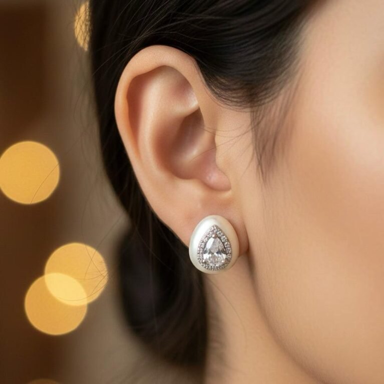 American Diamond White Pearl Classic Tops