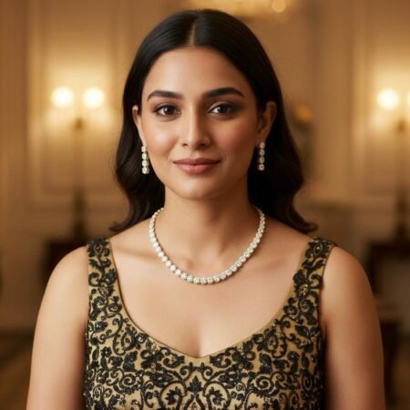 Royal Sparkle American Diamond Single-Line Necklace Set