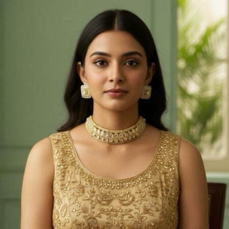 Royal Polki Glow American Diamond Choker Set