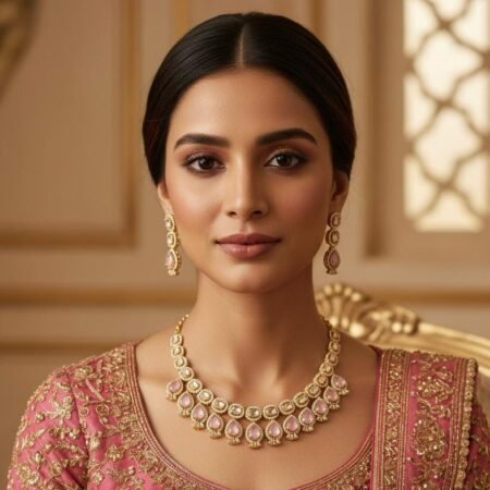 Blush Royale American Diamond Necklace Set