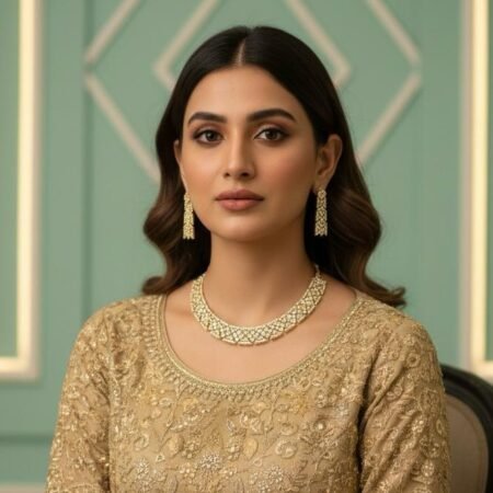 Royal Heritage American Diamond Antique Choker Set