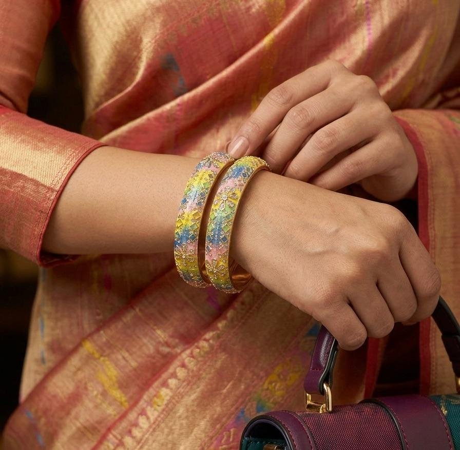 Multi-Color Brass Bangles