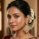 Gold Plated Bahubali Style Earrings with Ear Chains