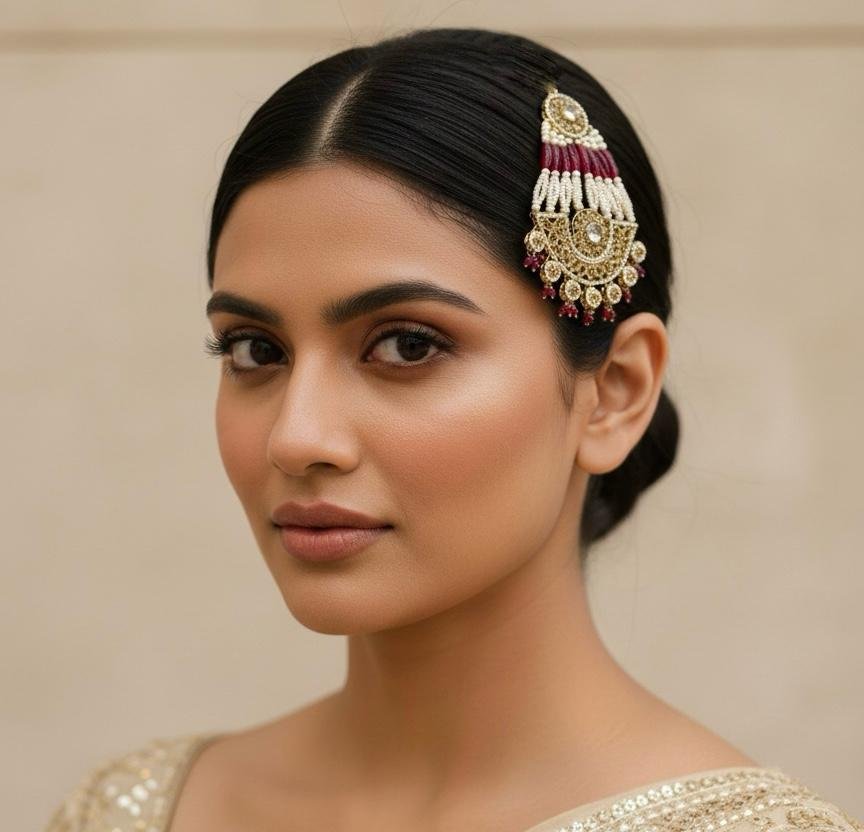 Antique Pink Strawberry Passa with Pearl Work