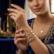 Zeyra Gold Plated American Diamond Statement Cuff Bracelet
