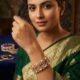 Zeyra Gold Plated Pearl & American Diamond Statement Cuff