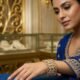 Zeyra Gold Plated Kundan & American Diamond Statement Lattice Cuff